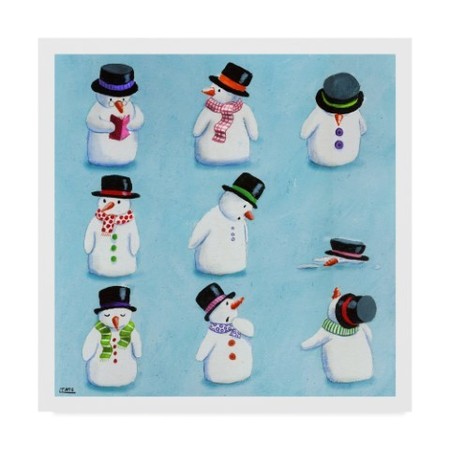 Louise Tate 'Snowman Pattern' Canvas Art,35x35